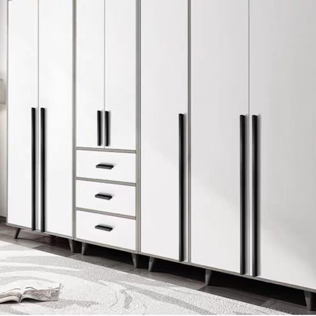 Tiradores Cocina largo Negro,Manijas para Gabinete Modernos,Aluminio Sólido | Superficie Anodizada,Mango en T 2pcs Tiradores Armarios-960mm/37.8in