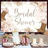 Balterever Cowboy Boot Bridal Shower Decorations Vintage Boho Western Cowboy Boot Bridal Shower Backdrop 5 * 3 ft Western Boot Photography Background for Wedding Engagement