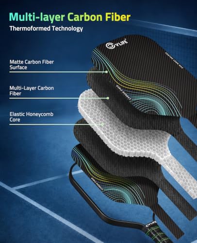 CVLIFE Pickleball Paddle Thermoformed Carbon Fiber Pickle Ball Paddle Black - image 3