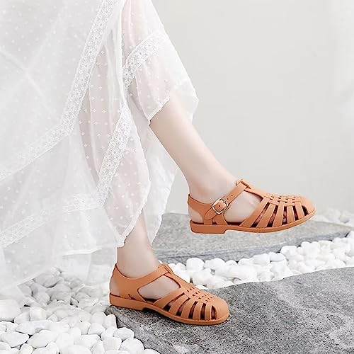 Image of Hee grand Crystal Jelly Heel Sandals for Women Summer Beach Jelly Shoes