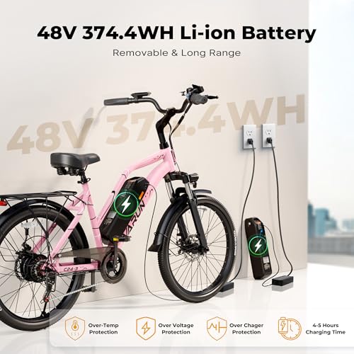 VARUN Electric Bike – Peak 750W E Bike Up to 40+Miles, 48V