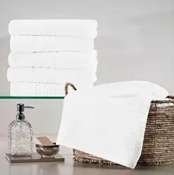 Kit 4 Toalhas de Rosto 100% Algodão Academi a Salão Beleza Lavabo Tam 65x40 cm -280 gr/m2 - TEKA Coleção Escala Belleza Branca ou Preta (Branca)