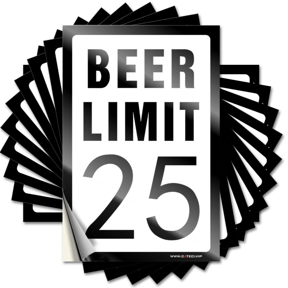 Decal Reading Emo Waterproof - Beer Limit 25 Wall Self Adhesive Decal for Winter Use(12X18CM)