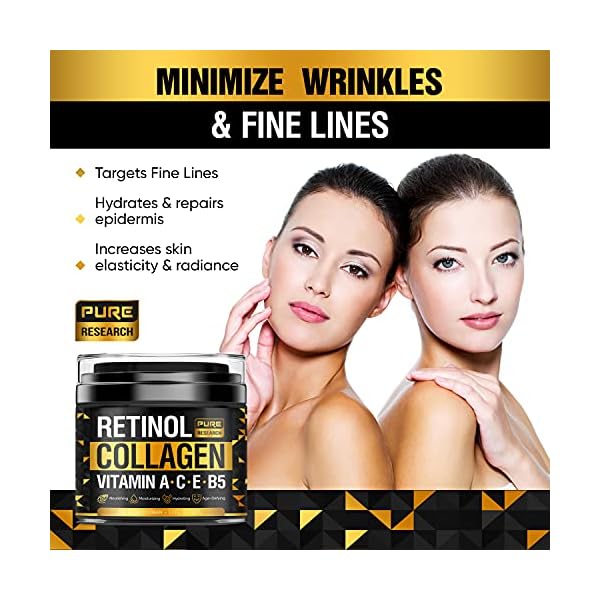 Retinol Face Cream â Natural Anti-Wrinkle Cream â Anti-Aging Facial Moisturizer with Collagen & Hyaluronic Acid - Hydrate, Renew and Protect Your Skin 1.7oz