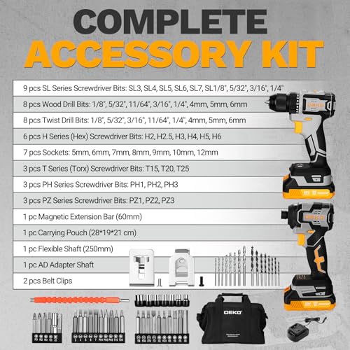 DEKOPRO 20V Drill & Impact Driver Set