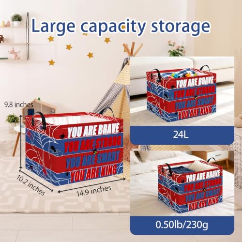Image of NTAOHAMPER Rectangular Storage Basket Empty,Storage Bin with Handles,Room Decor,Gift Basket,Book Box(Spider Web)