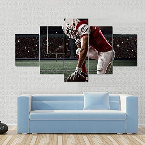 Prints On Canvas 5 Piece Wall Art Print Canvas Painting Football Player, Game Hd Print 5 Panel Canvas Pictures Poster Home Wall Decoration Artwork Mural Photo (Xl/Without Frame 150 X 100 C -1Q8G+J2J