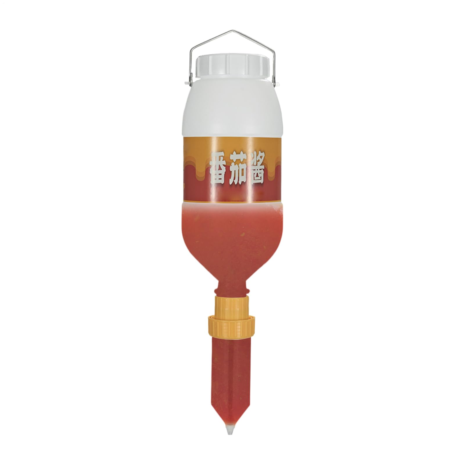 Dispensador de salsa de 2.5L suspendedor y prensable para ketchup y mayonesa