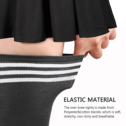 Image of DRESHOW Extra Long High Thigh Socks Striped Over Knee Thin Tights Long Stocking