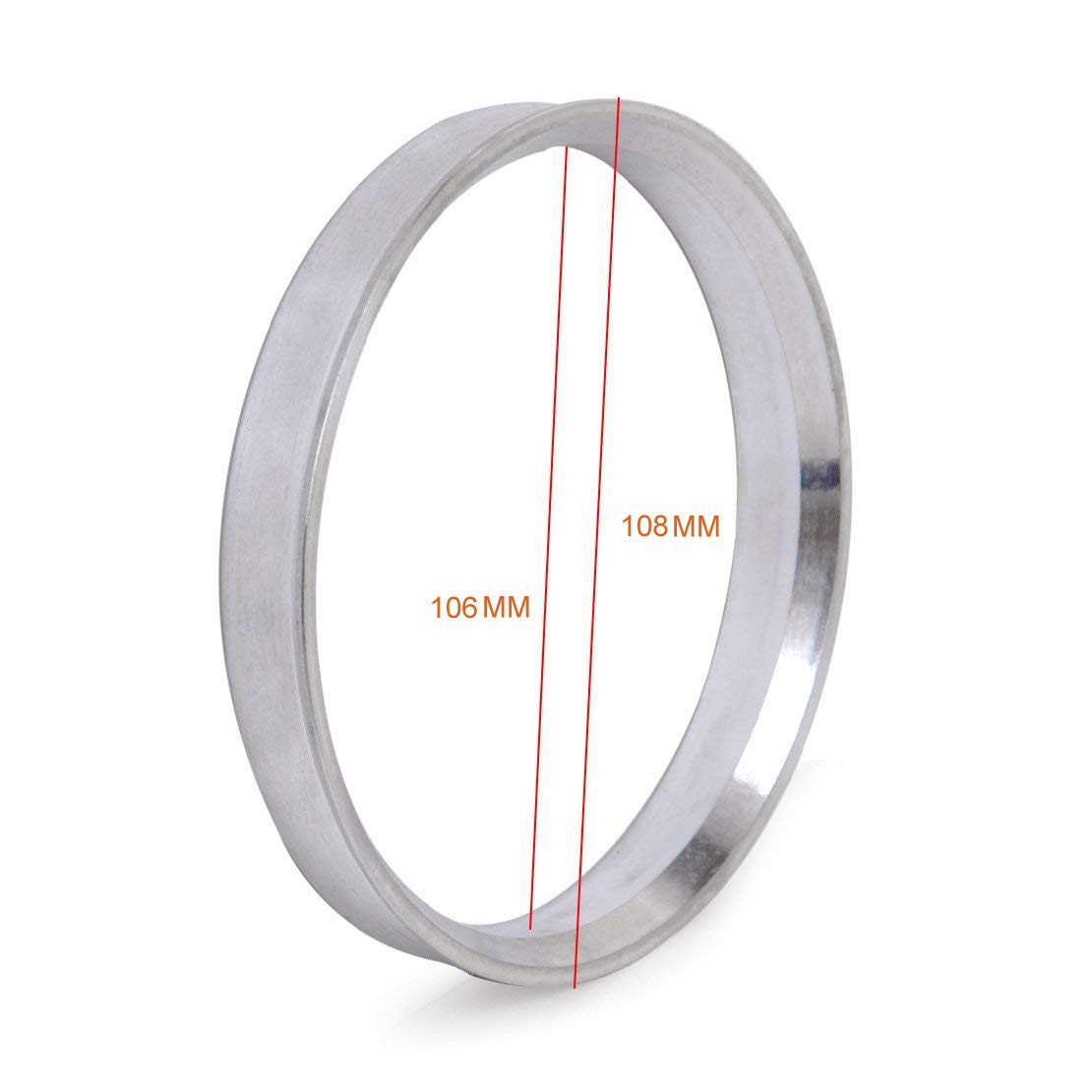 Wheels Hub Centric Rings Aluminium Alloy OD = 110 mm to ID =108 mm One Set