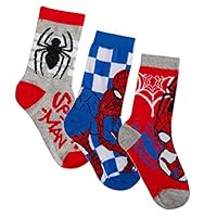 Boys Spiderman Socks (Pack of 3) Red 31-34