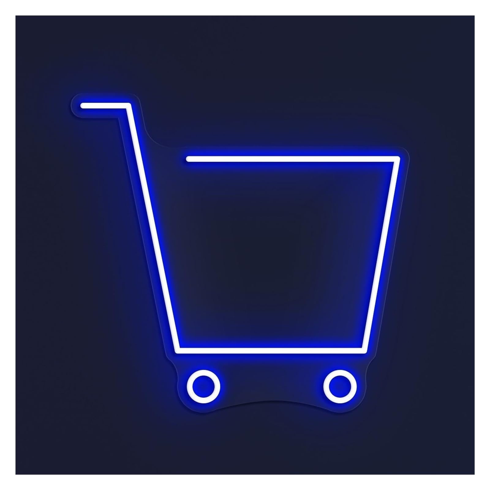 Rongch Blue Hanging Art Signs Shopping Cart Neon Sign Handmade, Suitable For Store Shop Decor With Brightness Adjustable 38Cm(Blue)