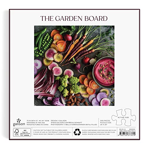 Galison - Rompecabezas de 500 Piezas The Garden Board para Adultos, Fotografías de Jardín y Vegetales, Papel Reciclado, Tamaño Terminado 20" x 20" miniatura 3