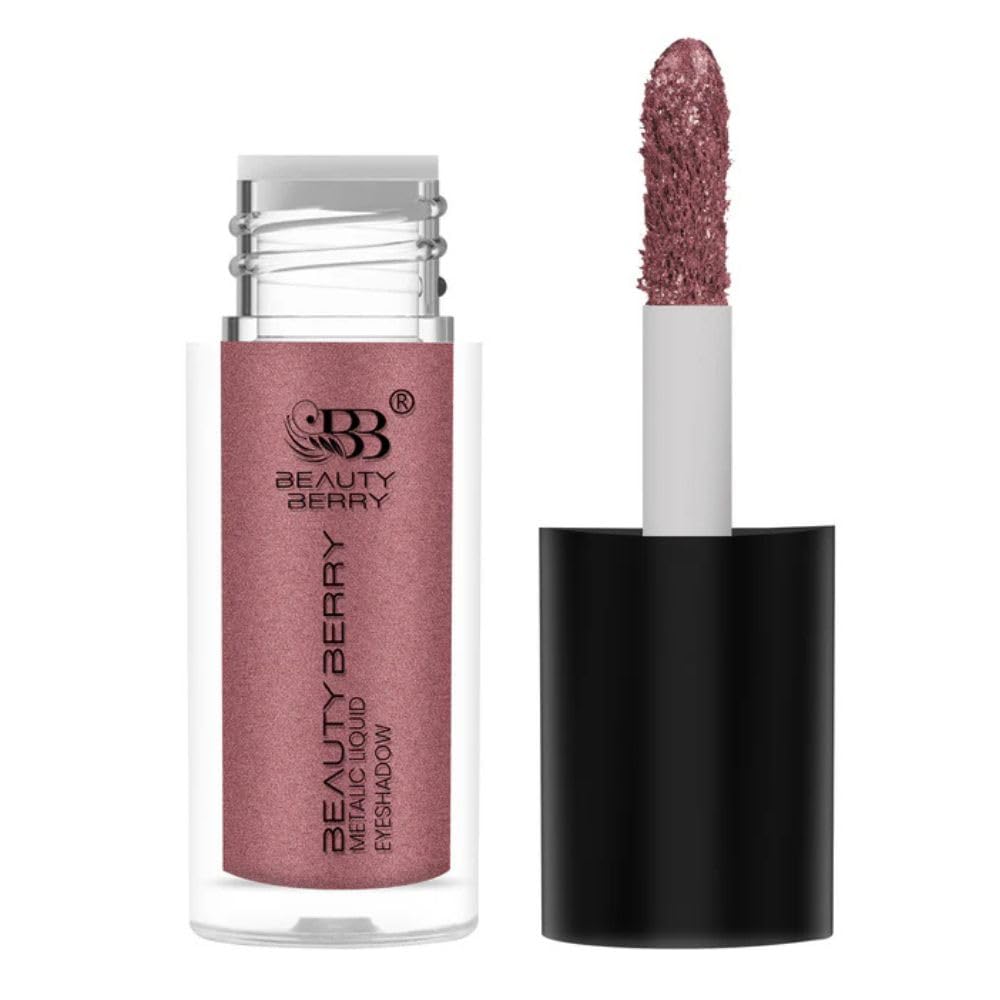 Beauty Berry Metallic Liquid Eyeshadow Highly Pigmented Foil Chrome Glitter Eye Makeup, Long Lasting, Easy Blend,1 Swipe Full Coverage Shimmer Eyeshadow for Party & Glam Looks (Rose Mauve)-image-44