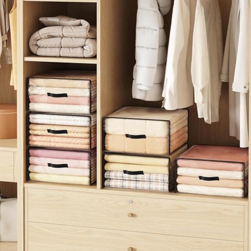 Image of JD FRESH 4 Piece 36L PVC Transparent Storage Bag with Zipper /Foldable Clothes Organiser for Wardrobe /Garments Organizer /Space Saving Storage Box for Sarees /Lehenga /Towel /Toy - 15.5 x 7.5 x 17.5 Inch