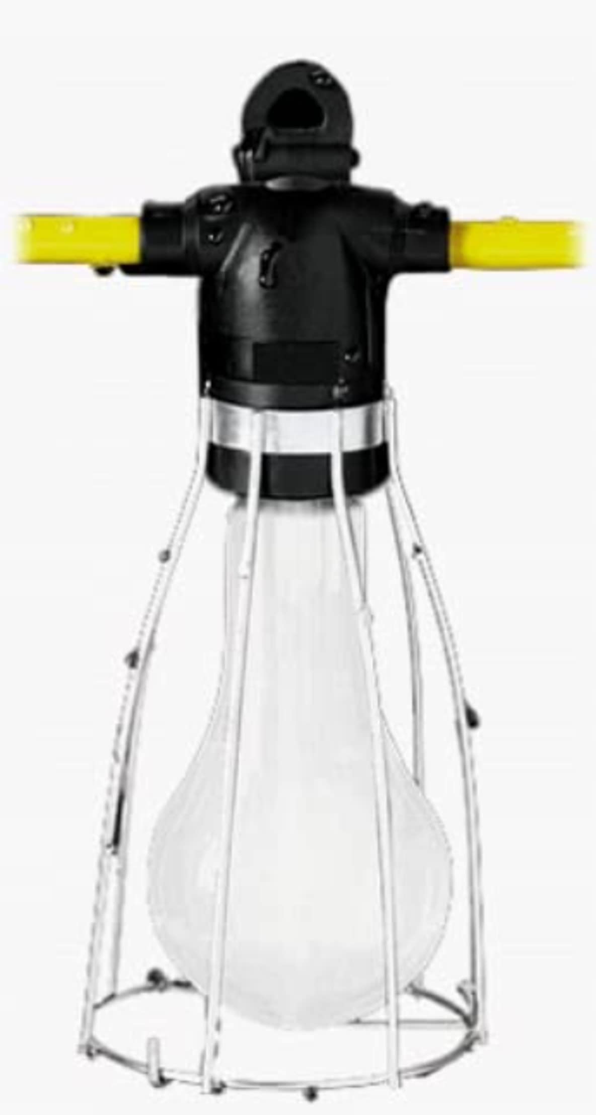 Southwire 7538SW Temporary Light String with yellow cord and metal cage lamp Halter