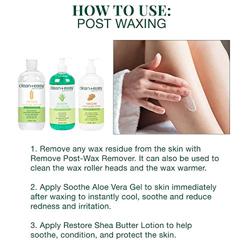 Clean + Easy Waxing Spa Full Service Kit, Roll On Warmer, Hair Removal Wax Cartridges, Pre And Post Treatments, Waxing Strips, And Accessories, (120V) #TOP4