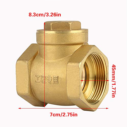 Swing Check Valve, DN32 Female Thread Brass Non-return Swing Check Valve 232PSI Prevent Water Backflow - Image 3