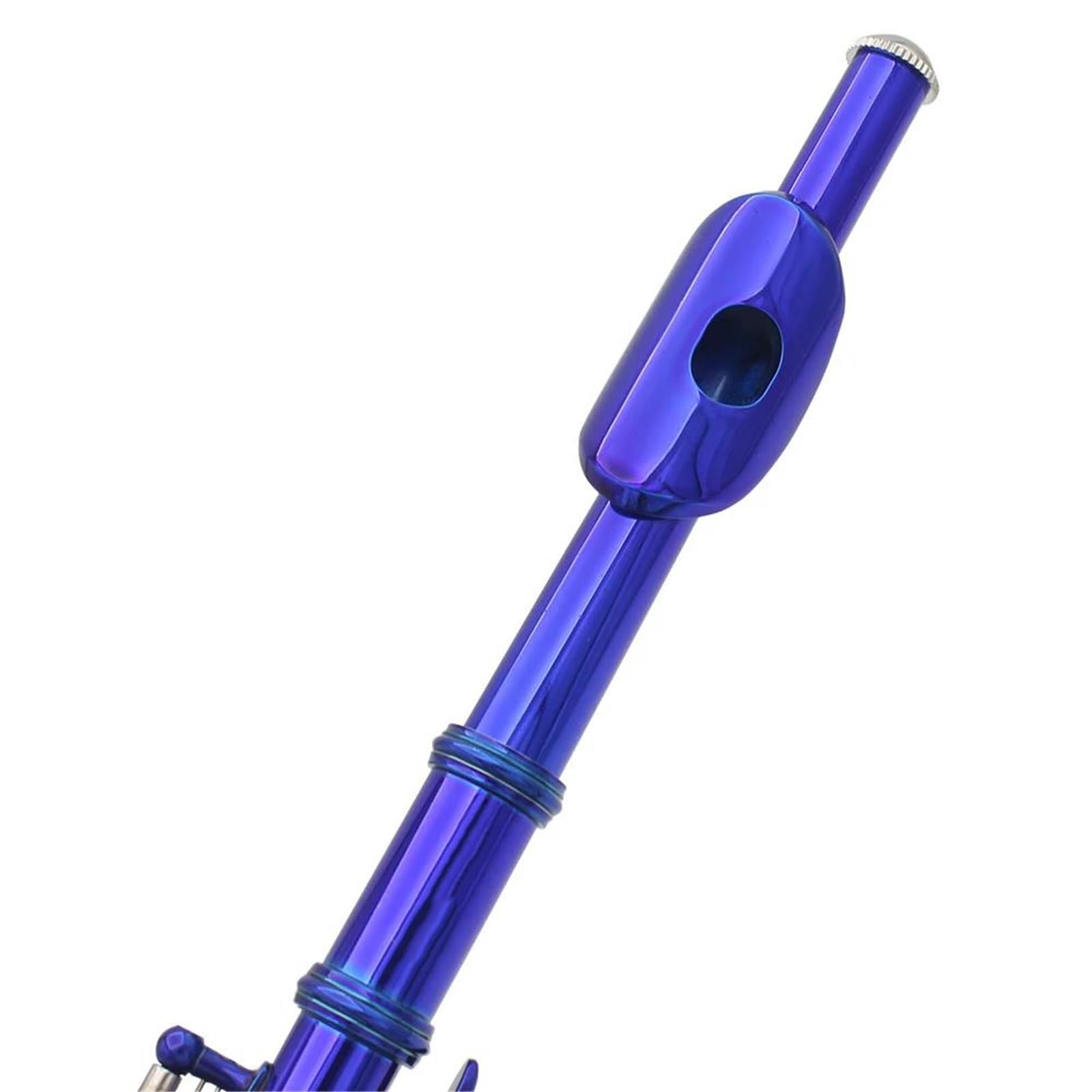 flauto traverso Chiave C Piccolo Flauto Di Mezza Misura Professionale In Cupronichel Blu Argento Chiave Piccolo Con Custodia Imbottita In Tessuto