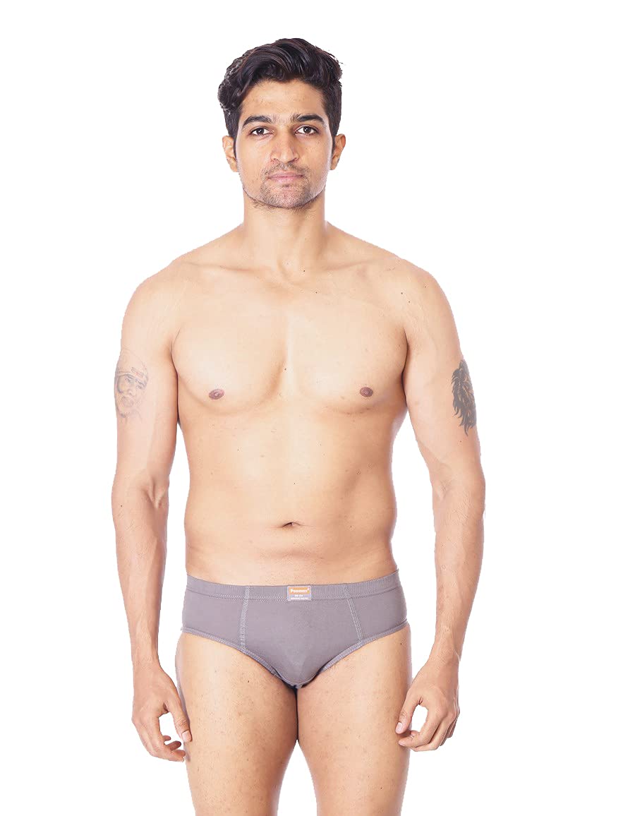 PoomexMen's Cotton Inner Elastic IE Brief (Pack of 3) Colour May Vary (80 CM) Assorted