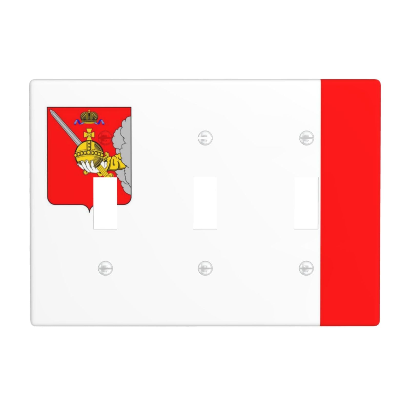 Flag of Vologda 3 Gang Switch Plate Cover-Unbreakable Polycarbonate Wall Plate, Heat Resistant Toggle Switch Decor for Home