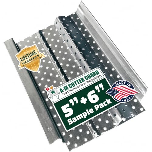 Image of A-M Gutter Guard Sample Pack, 7 inch Length, Mill Finish, for 5 inch & 6 inch Gutters