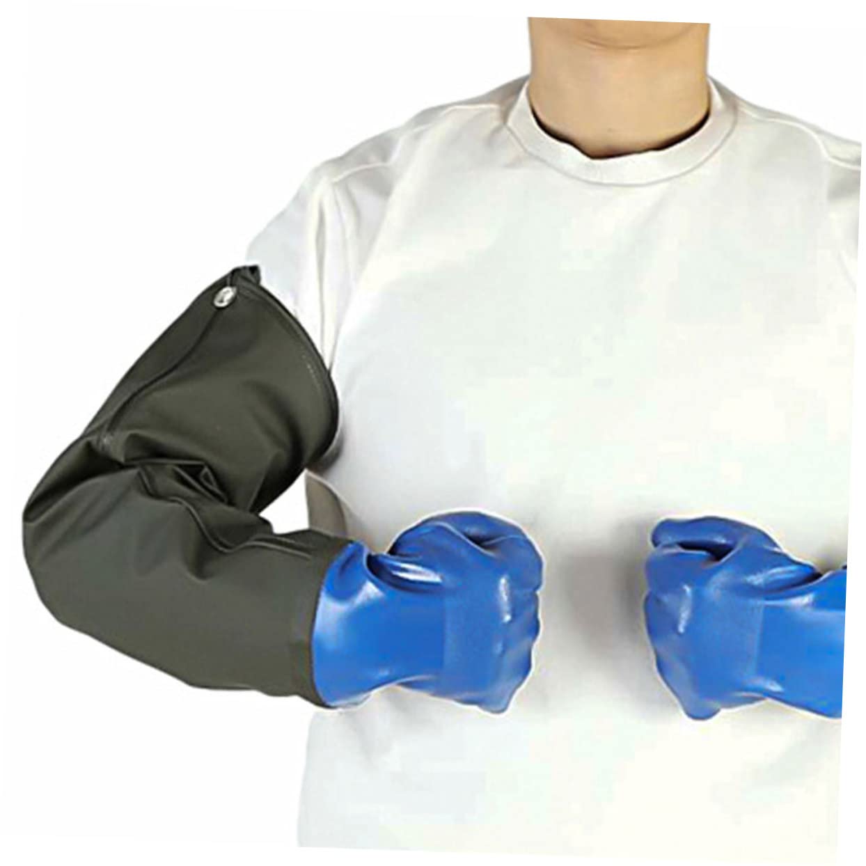 Homoyoyo Guantes Impermeables y Antideslizantes de Protección Industrial de Pvc Resistentes al Aceite y Ácidos para Uso en Industria y Operación de Maquinaria