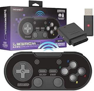 Retro-Bit Legacy 16 Wireless 2.4GHz Controller for SNES, Switch, PC, MacOS, RetroPie, Raspberry Pi and Other USB Devices - Onyx