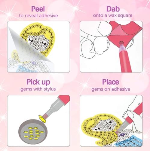 ORIENTAL-CHERRY-Arts-and-Crafts-for-Kids-Ages-8-12-Make-Your-Own-GEM-Keychains-5D-Diamond-Art-Painting-by-Numbers-Kits-Girls-Kids-Ages-3-5-4-6-6-8-Toys-Birthday-Christmas-Gifts-Stocking-Stuffers