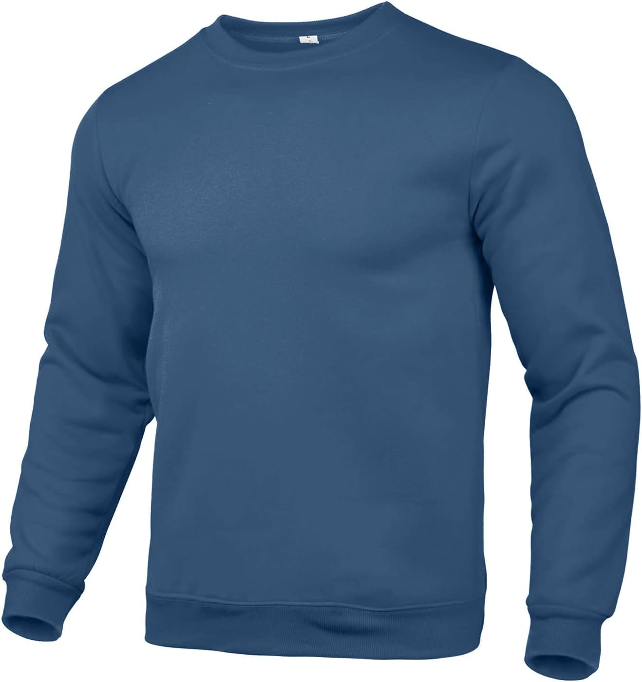 Ymosrh Men's Sweatshirt Basic Color Round Neck Sweater Loose Casual Youth Hoodie Crewneck Sweatshirts, XL-5XL