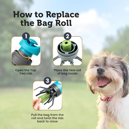 Image of KRISME Home Portable Dog Pooper Scooper for Walks - Handheld Poop Picker with Bag Attached - Lightweight Dog Poop Catcher & Claw Grabber - Compact Poop Scooper for Dogs, Easy Mess-Free Cleanup