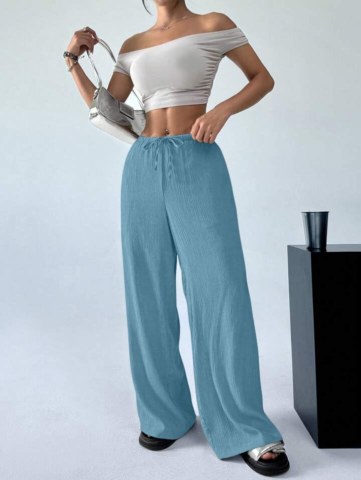 Image of GRECIILOOKS High Waist Trousers for Women - Flared Korean Style Formal Pants | Elegant Workwear for Office, College & Events (Available in Plus Size)