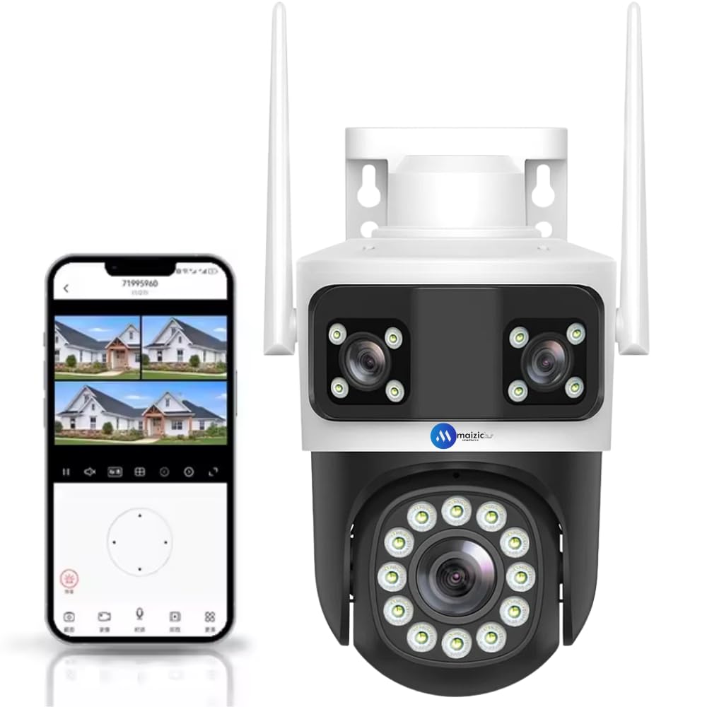 Maizic Smarthome Tricam 4G White 5MP x 3 UHD Triple Lens/Triple Screen Outdoor CCTV Camera | Color Night Vision | AI Human Detection | 2-Way Audio | IP66 Waterproof Home Security Camera-image-41