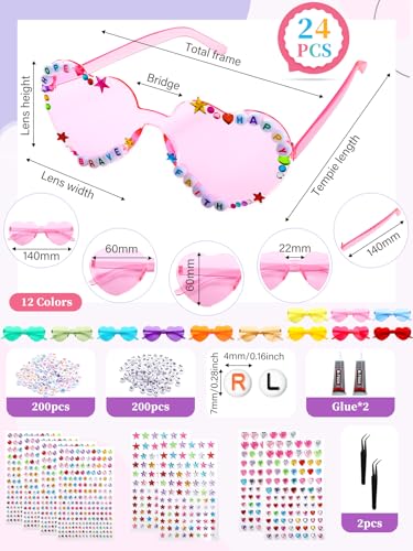 24 Pairs DIY Heart Sunglasses in My Era Friendship Glasses Popular Singer Party Favors for 1989 Girls Women2