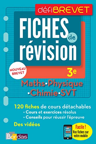  Maths, Physique, Chimie, SVT 3e: Fiches de révision
