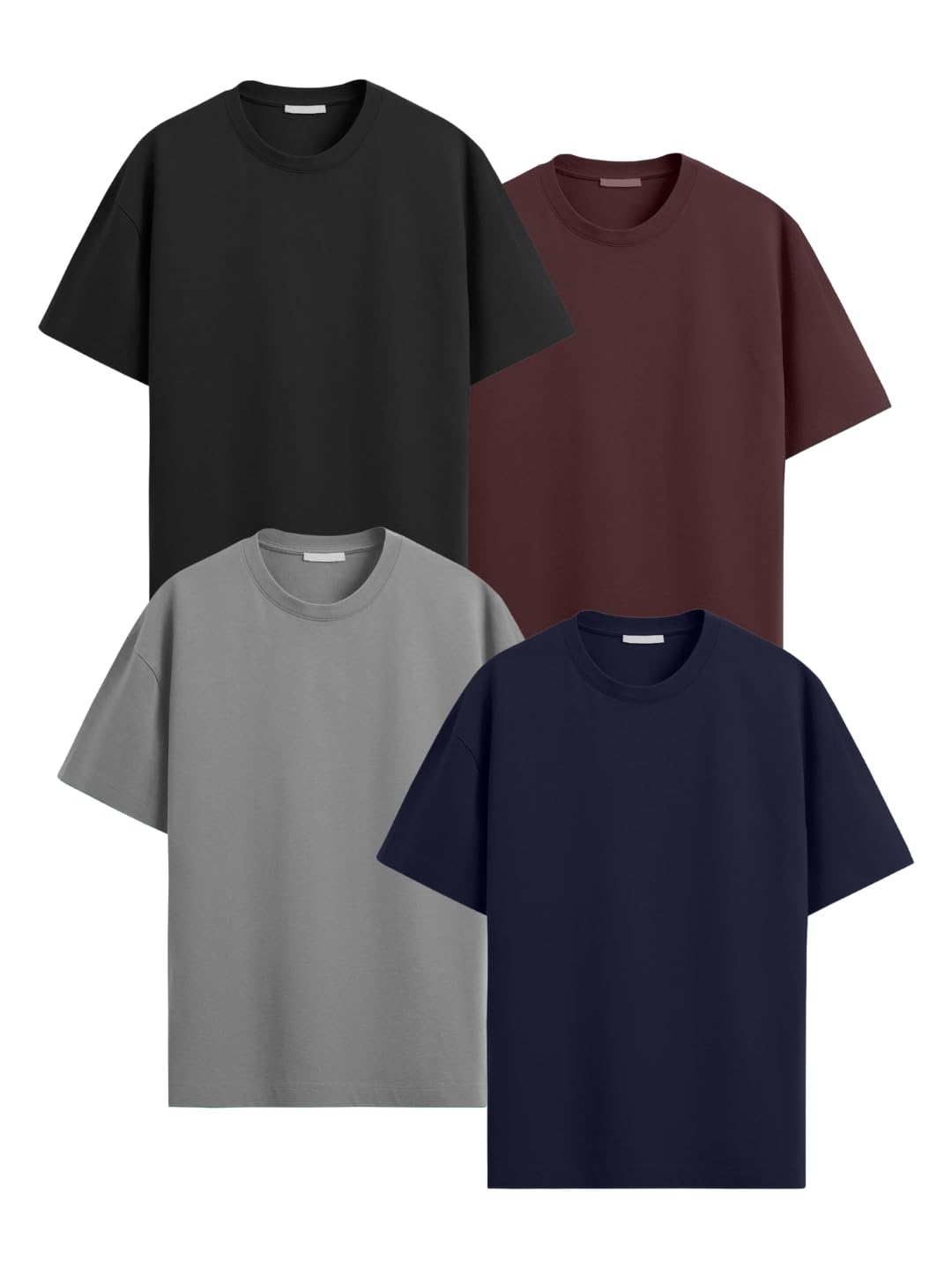 leotude Men's Cottonblend Solid Oversized Half Sleeve Round Neck Tshirt for Man-picture-21