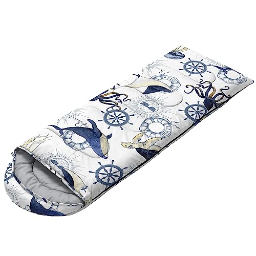 CVHOUSE Bolsas de Dormir Whale para Camping, 3 Temporadas, Ligera, Impermeable para Adultos y Niños, 31x90 pulgadas miniatura 4