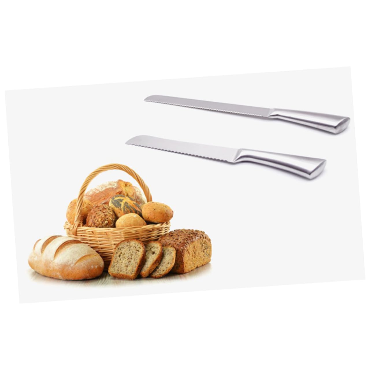 HOLIDYOYO Stainless Steel Cake Knife Serrated Bread Slicer Pizza Steel Pastry Cutter Tool Ergonomic Handle