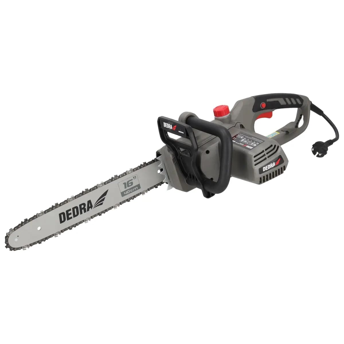 DEDRA DED8700 Tronçonneuse électrique filaire 2000 W pour bois de chauffage, guide-chaîne 40 cm, tronçonneuse de coupe pour élagage, ébranchage et abattage de petits arbres, outil de jardinage