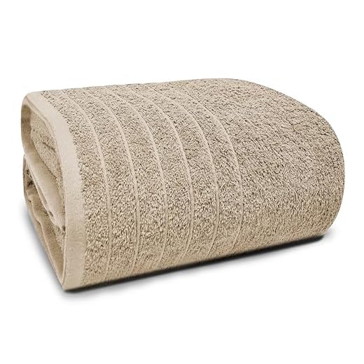 Tens Towels Pack of 1 Jumbo Bath Sheet 40 x 80 Inches, Extra Large & Light Weight, Quicker to Dry, 100% Cotton, Super Soft & Absorbent, Perfect to Wrap Yourself in, Beige