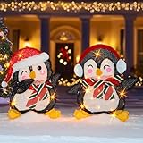 Dazzle Bright Christmas Outdoor Decorations Yard, 2D Pre-Lit Light Up Xmas Festive Holiday Front Garden Patio Yard Lawn Display (Penguin)