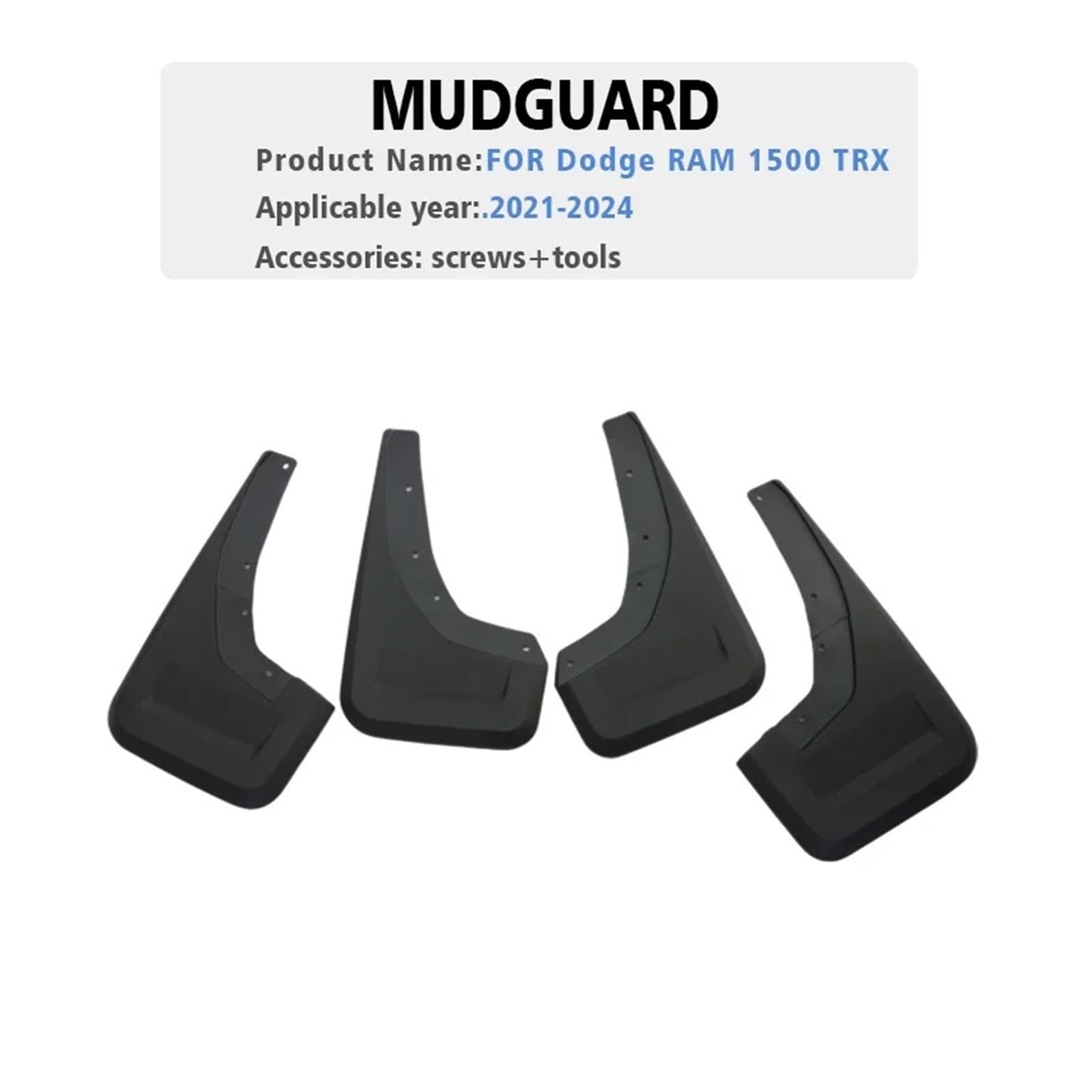 CKPEOR Parafanghi compatibili per Dodge RAM 1500 2019-2022 Set di paraspruzzi Anteriori e Posteriori per impieghi gravosi (Solo Senza parafanghi OEM