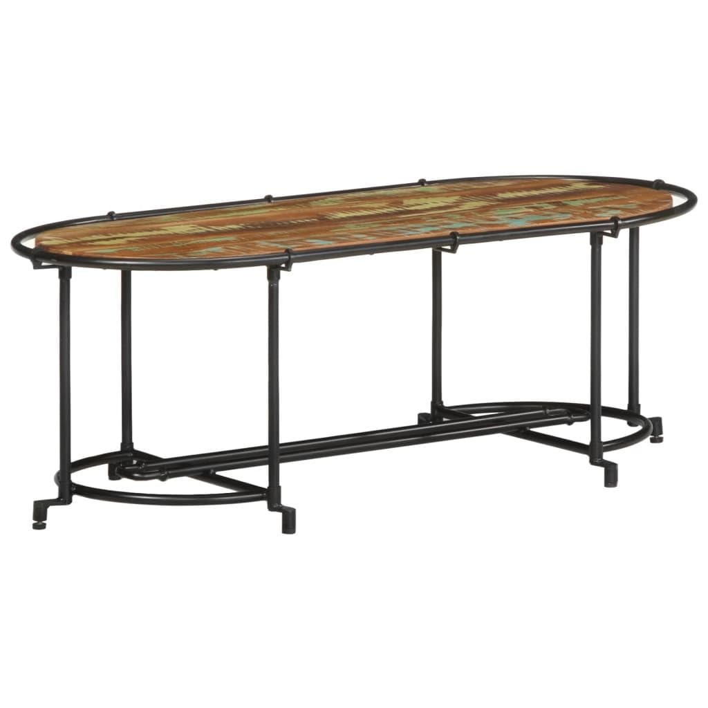 Homgoday Tavolino da caffè 110 x 55 x 40 cm, in legno massiccio recuperato, tavolino da tè, per soggiorno, sala ricevimenti per ospiti, ufficio e corridoio