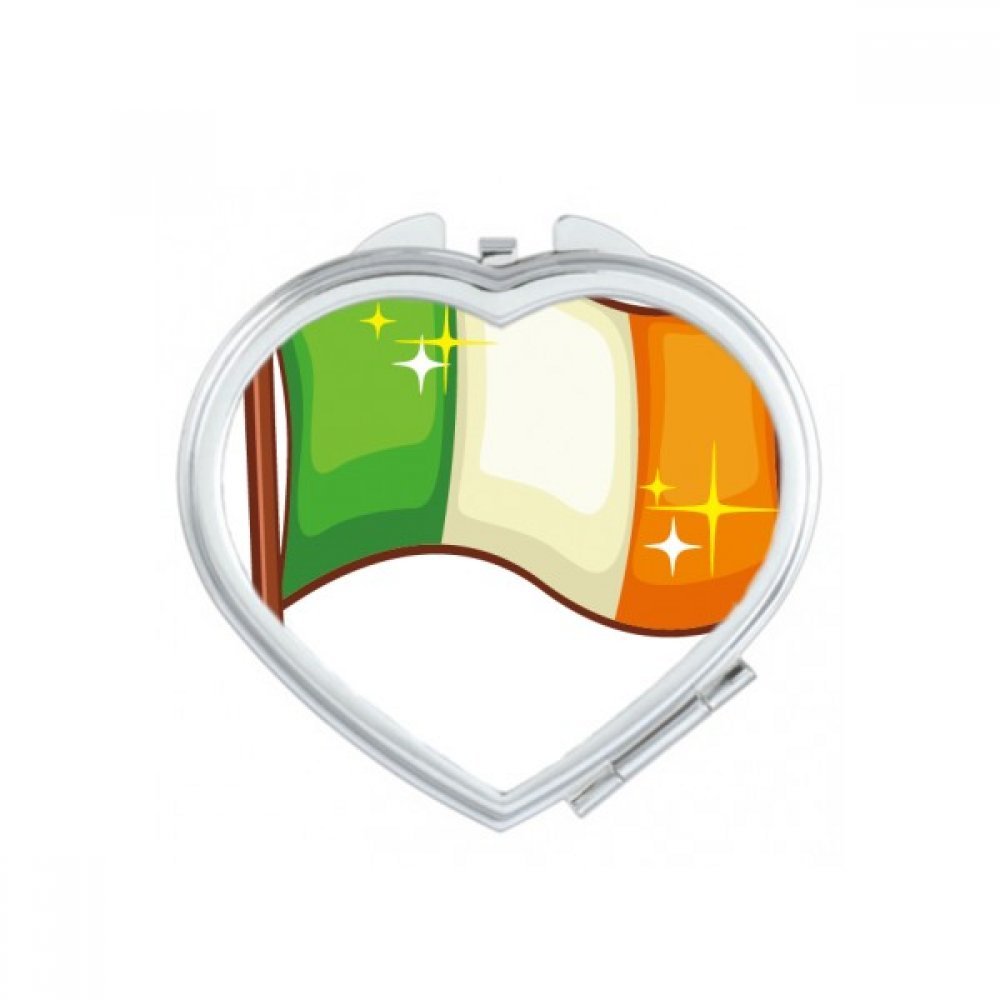 Miroir St.Patrick portable petit cadeau mignon drapeau Irlande multicolore