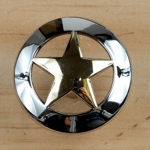 Set of 24 Lone Star Drawer Pulls Cabinet Knobs Western Southwest Decor Texas (Nickel Gold)