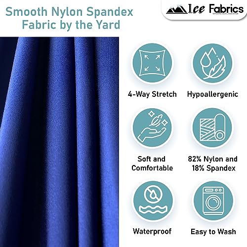 Ice Fabrics Nylon Spandex Fabric By The Yard - 60 Inch Wide Spandex Swimwear Fabric - 4 Way Stretch Fabric For Active Wear, Yoga Pants, Table Cloth - Swimsuit Fabric By The Yard thumb #3