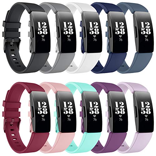 Greeninsync Compatible with Fit Bit Inspire Band, Replacement for Fit Bit Inspire HR Accessory Bands Buckle Adjustable Wristbands Small for Fit Bit Inspire/Inspire HR Women Men Girls Boys-10pack