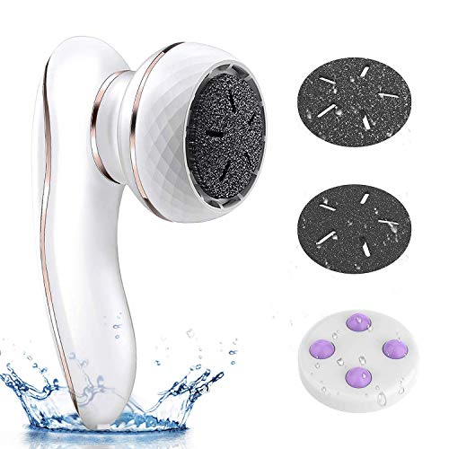 Electric Foot Callus Remover Kit, Rechargeable Callous Removers with 2 Coarse Heads and 1 Massage Head Portable Waterproof foot file, Professional Pedicure Tools Feet Care for Dead Cracked Dry Skin