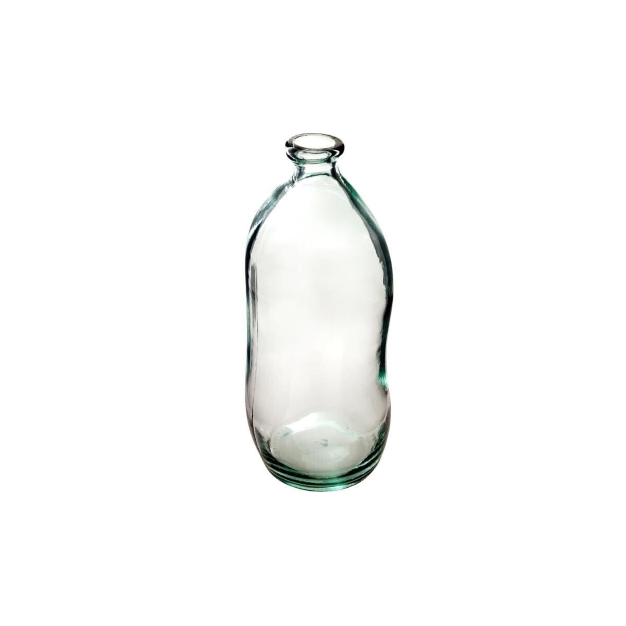 Jarrón Botella Uly Cristal Reciclado Transparente, 35 cm de Alto