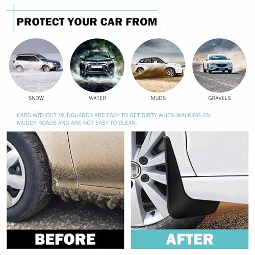 Image of Mud Flaps Compatible with Ford Explorer Accessories 2011-2019 Splash Guards All Weather Fender Guard Mudguards Sediment Protection No Need to Drill Holes